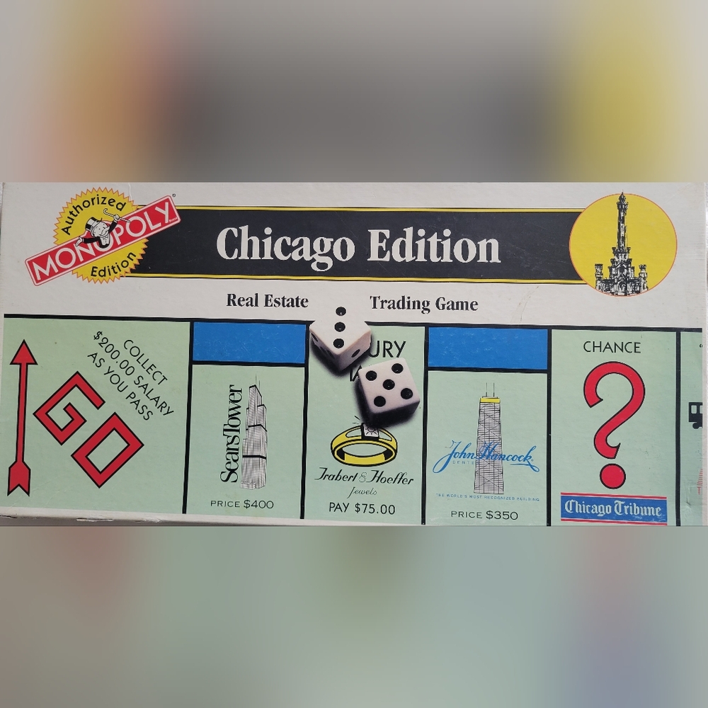Vintage Monopoly chicago Edition Real Estate Trading Game chicago 1995